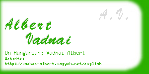 albert vadnai business card